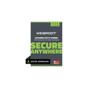 Webroot Antivirus for PC Gamers 2022 | 1-Device | 1-Year Subscription | Download