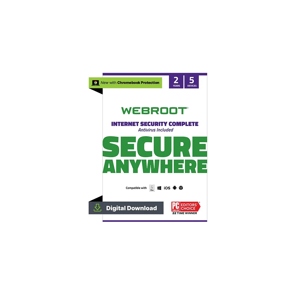 Webroot Internet Security Complete 2022 | 5-Device | 2-Year Protection | Download